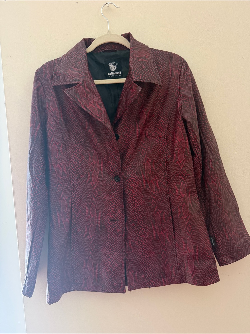 Dollhouse Women's Burgundy Snake-Print Jacket